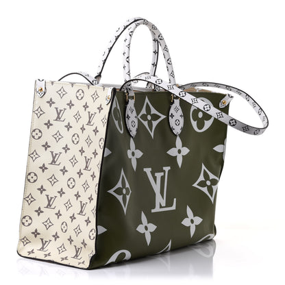Louis Vuitton Monogram Giant Onthego GM Kaki Beige 3 of 10