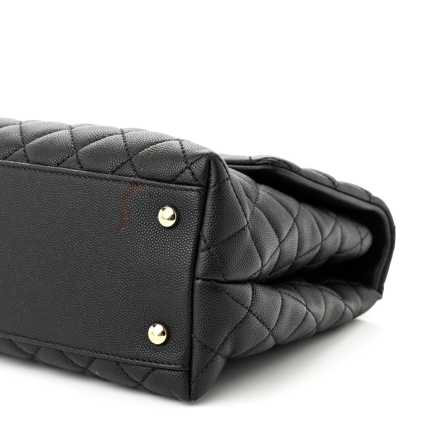 Caviar Quilted Medium Coco Handle Flap Black