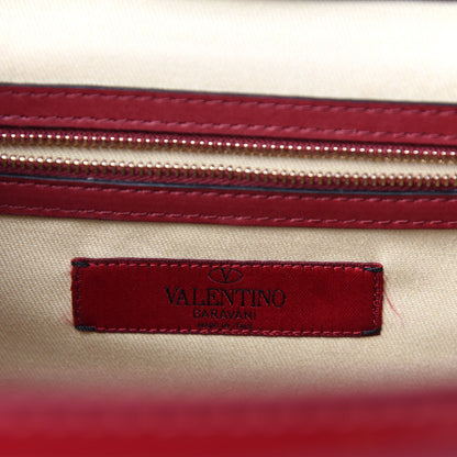 Valentino Garavani Patent Large Glam Lock Rockstud Flap Red 11 of 13