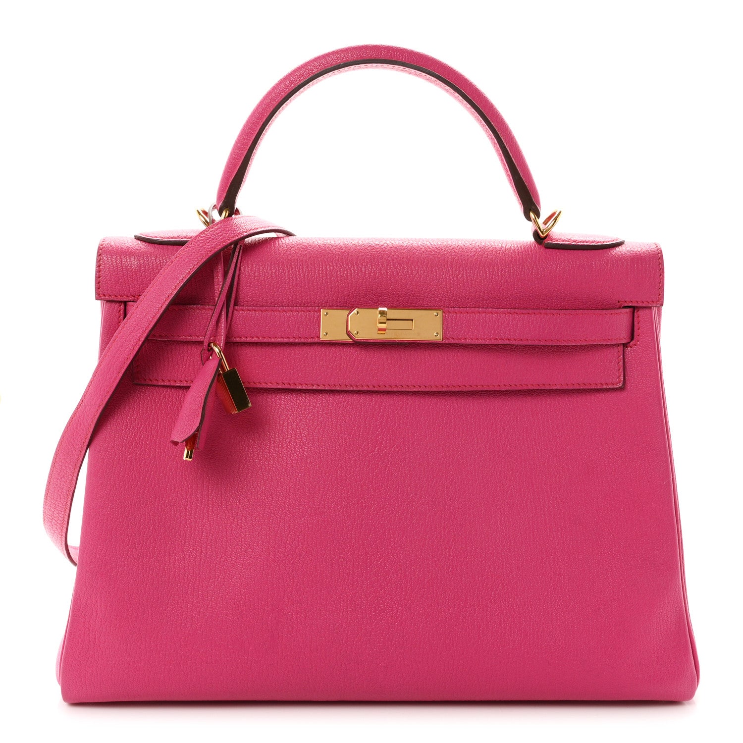 Hermes Chevre Mysore Kelly Retourne 32 Rose Shocking 1 of 11
