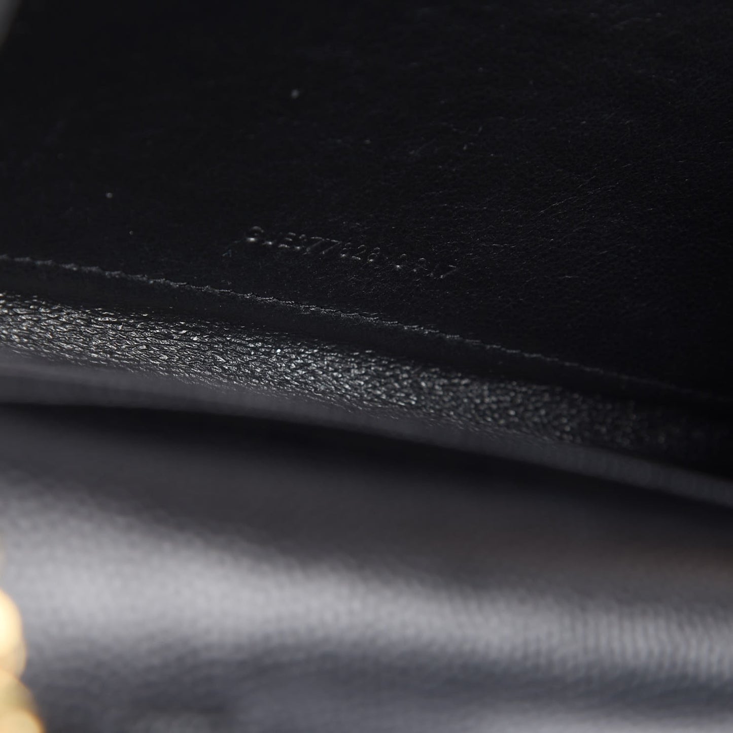 Grain De Poudre Matelasse Chevron Monogram Chain Wallet Black