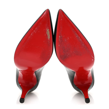 Christian Louboutin Nappa Snakeskin Embossed Maastricht 100 Pumps 37 Black 6 of 9
