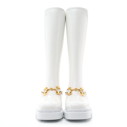 Gucci Rubber Horsebit Knee High Boots 40 Great White 2 of 10