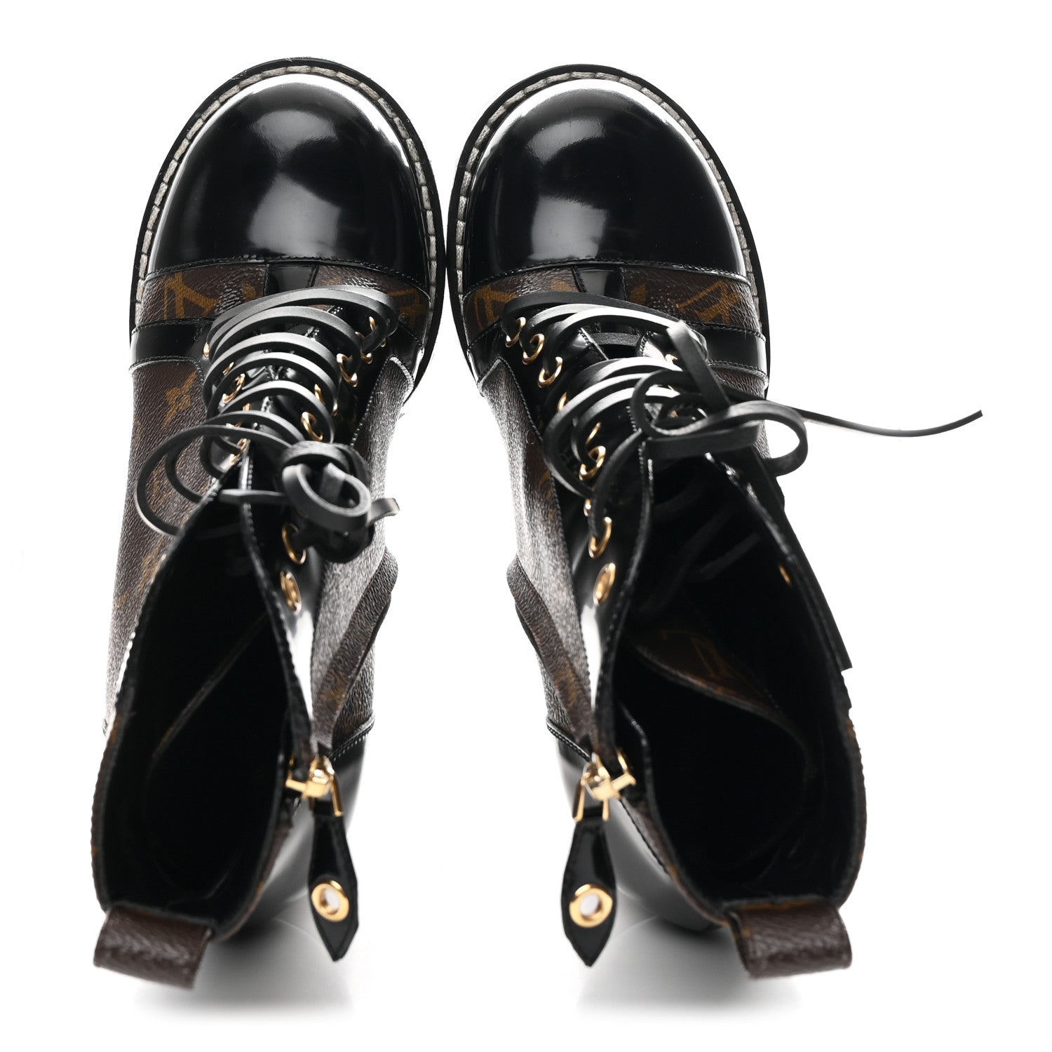 Louis Vuitton Patent Calfskin Monogram Star Trail Ankle Boots 39 Black 2 of 10