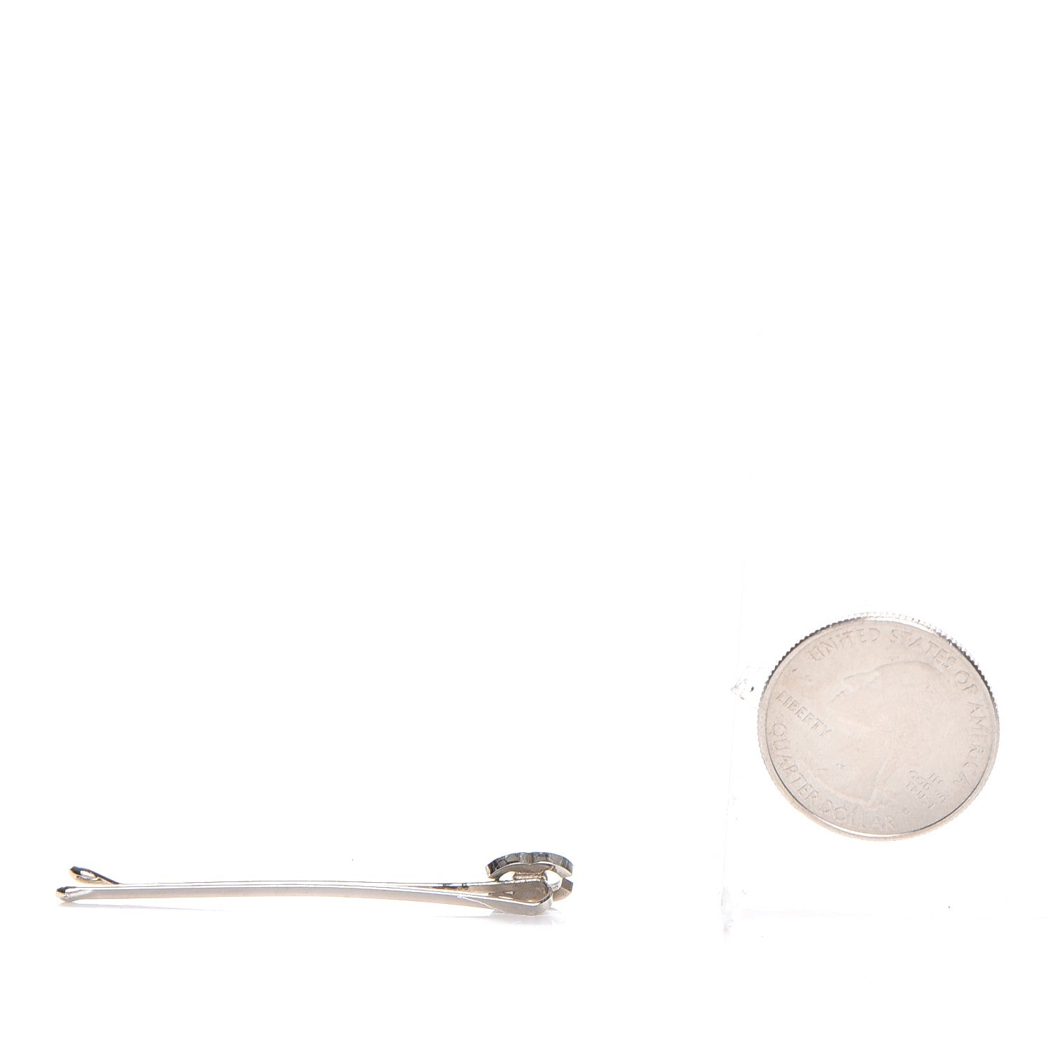 Chanel Crystal CC Hair Clip Pin Silver 2 of 4