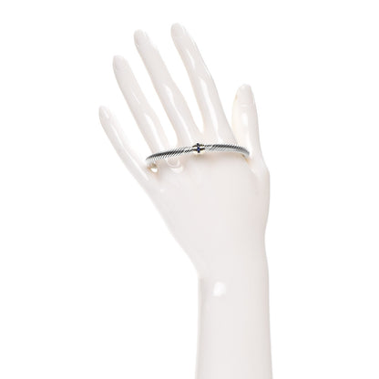 David Yurman Sterling Silver 14K Yellow Gold Blue Sapphire 5mm Cable Classics Single Station Bracelet 2 of 5