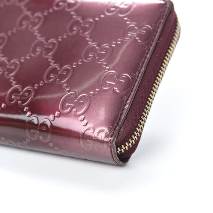 Gucci Shine Guccissima Margaux Calfskin Lovely Zip Around Wallet Scarlatto 8 of 11