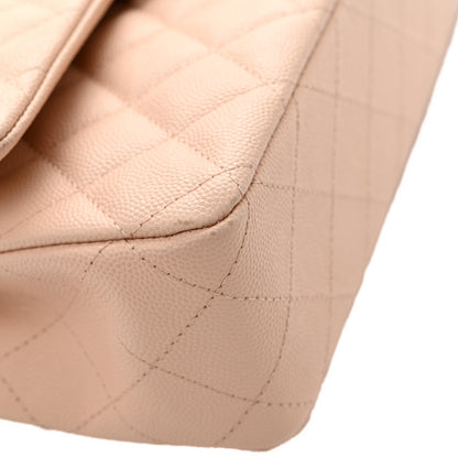 Chanel Caviar Quilted Medium Double Flap Light Beige 12 of 14