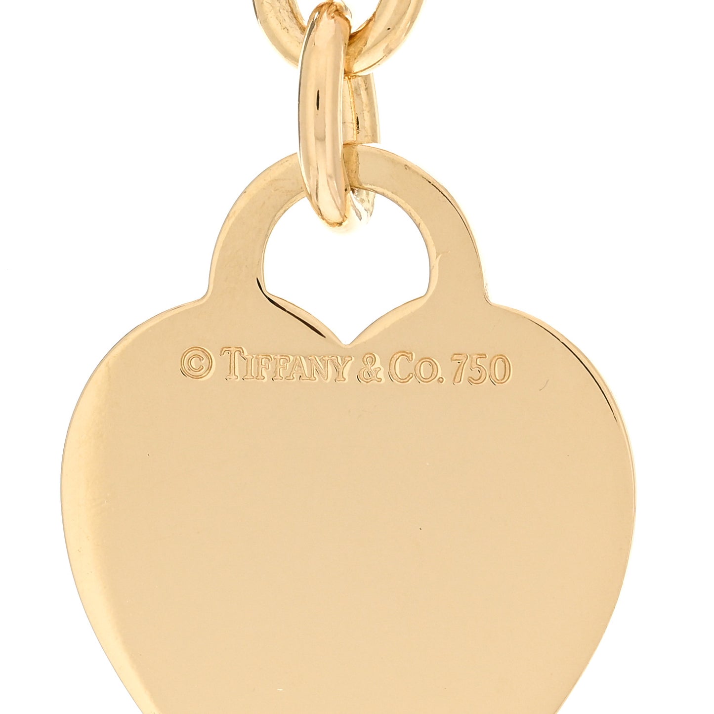 18K Yellow Gold Heart Tag Necklace
