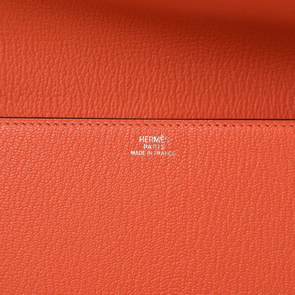 Hermes Chevre Mysore Medor 23 Clutch Orange Poppy 6 of 7