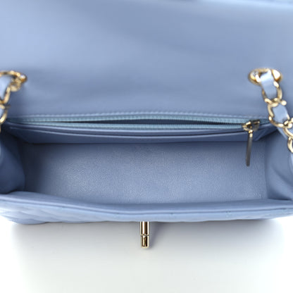 Chanel Lambskin Quilted Mini Rectangular Flap Light Blue 5 of 9
