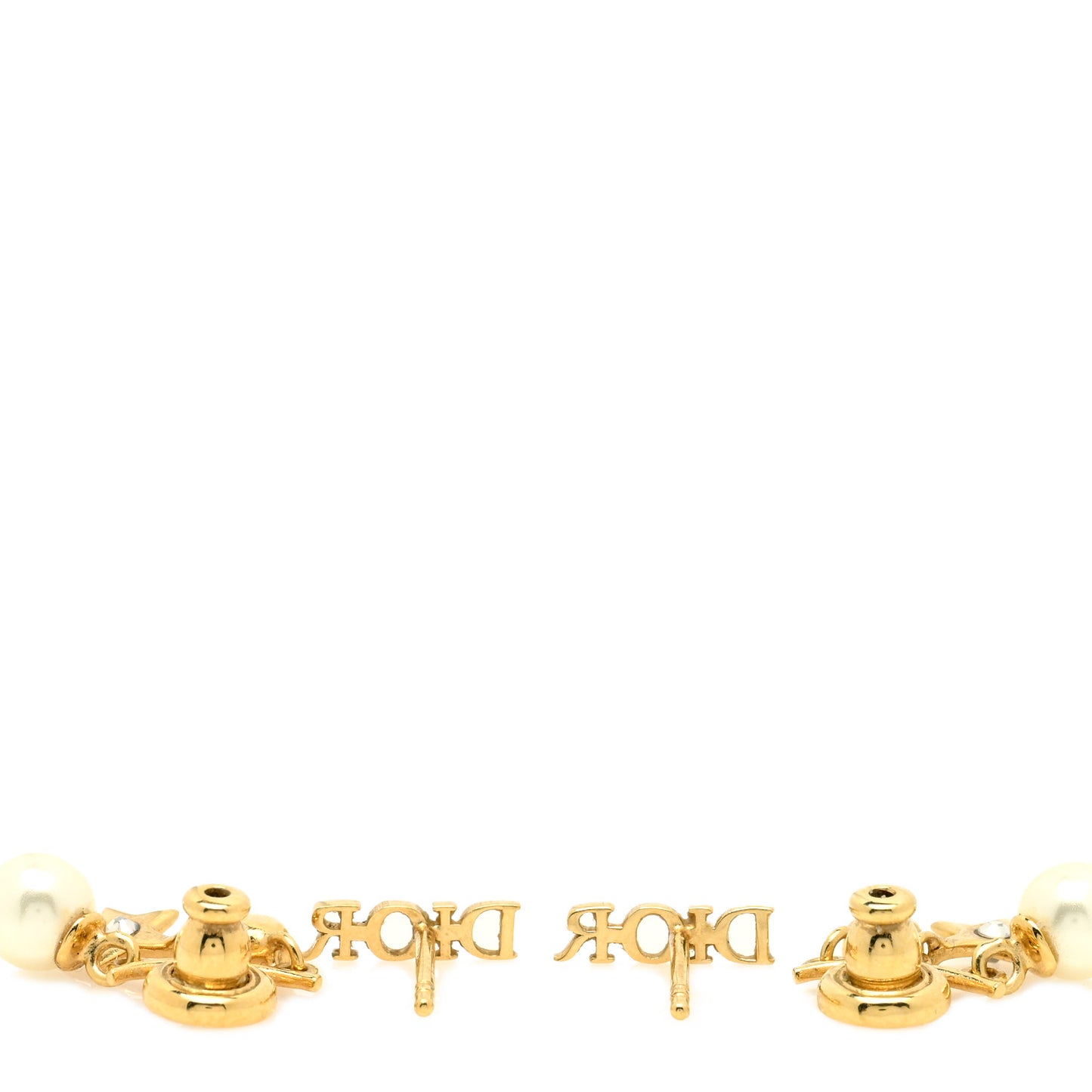 Pearl Crystal Dio(r)evolution Earrings Aged Gold