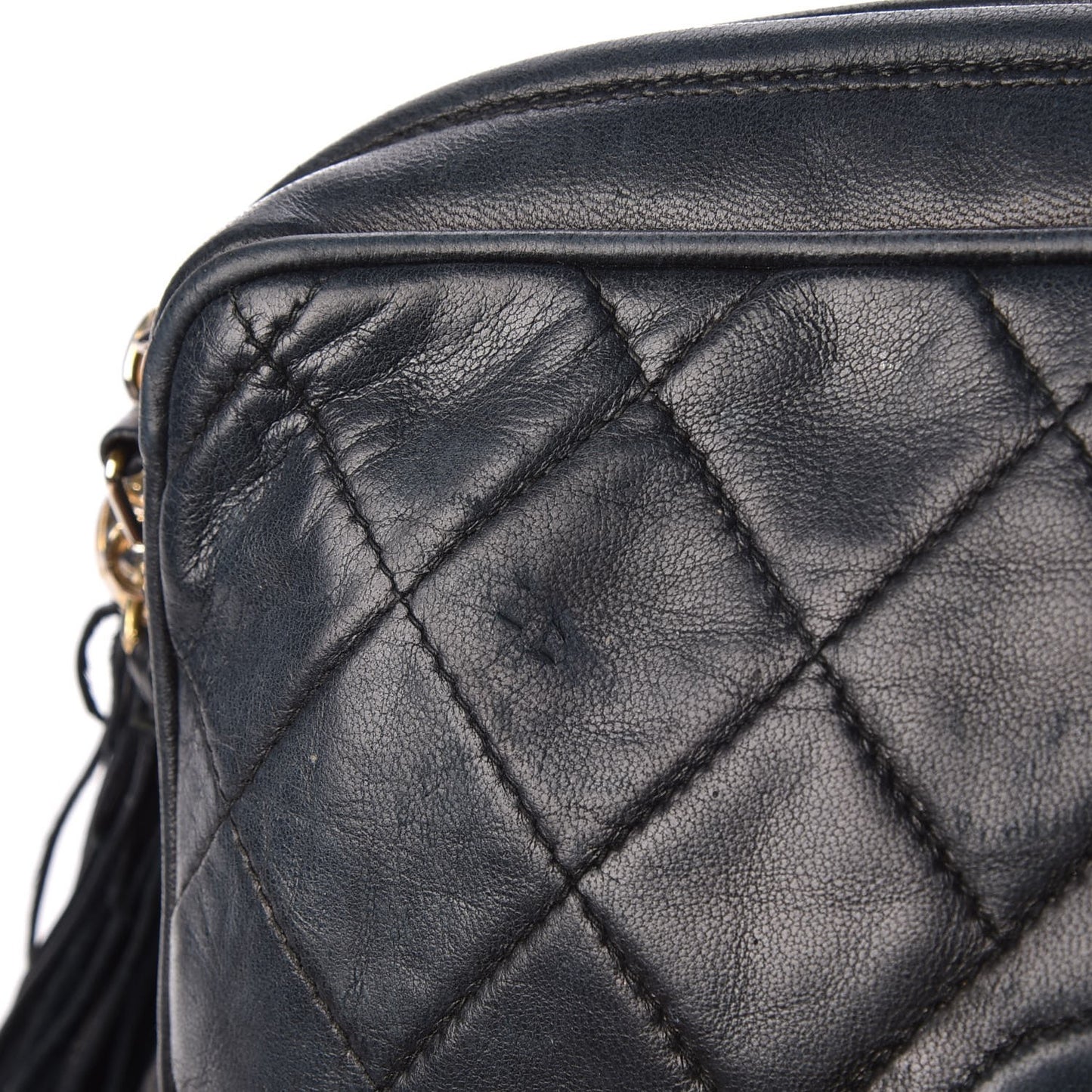 Lambskin Quilted CC Camera Case Navy