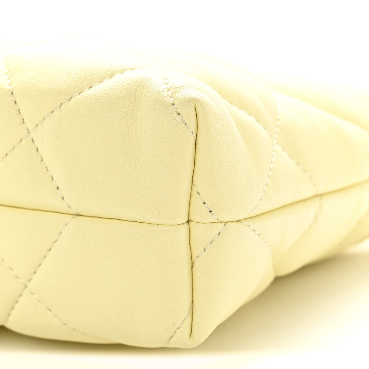 Lambskin Quilted Hobo Shoulder Bag Light Yellow