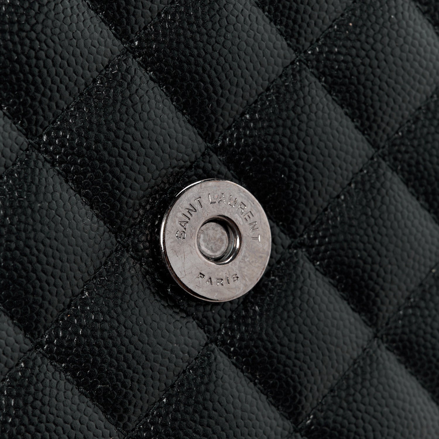 Saint Laurent Grain De Poudre Textured Mixed Matelasse Triquilt Medium Monogram Monochrome Satchel Black 9 of 15