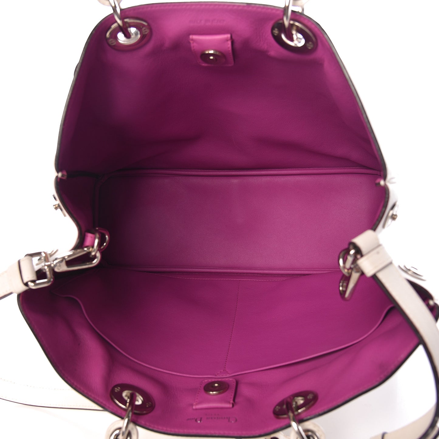 Smooth Calfskin Large Diorissimo Tote White