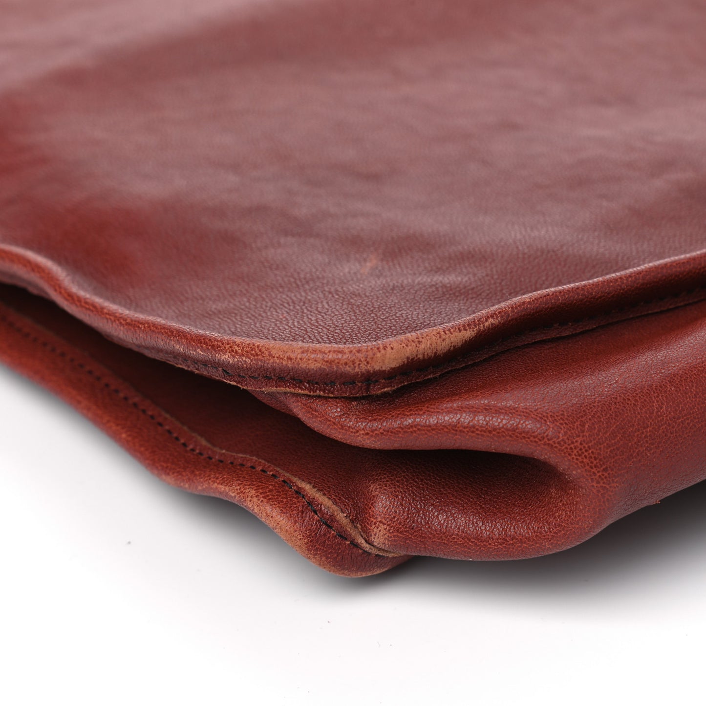 Calfskin Pocket Shopper Tote Holly Berry