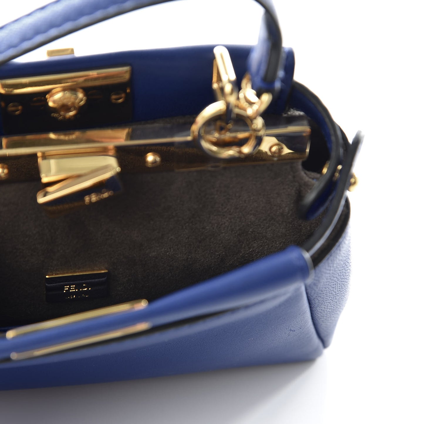 Shiny Nappa Micro Peekaboo Iconic Satchel Bluette