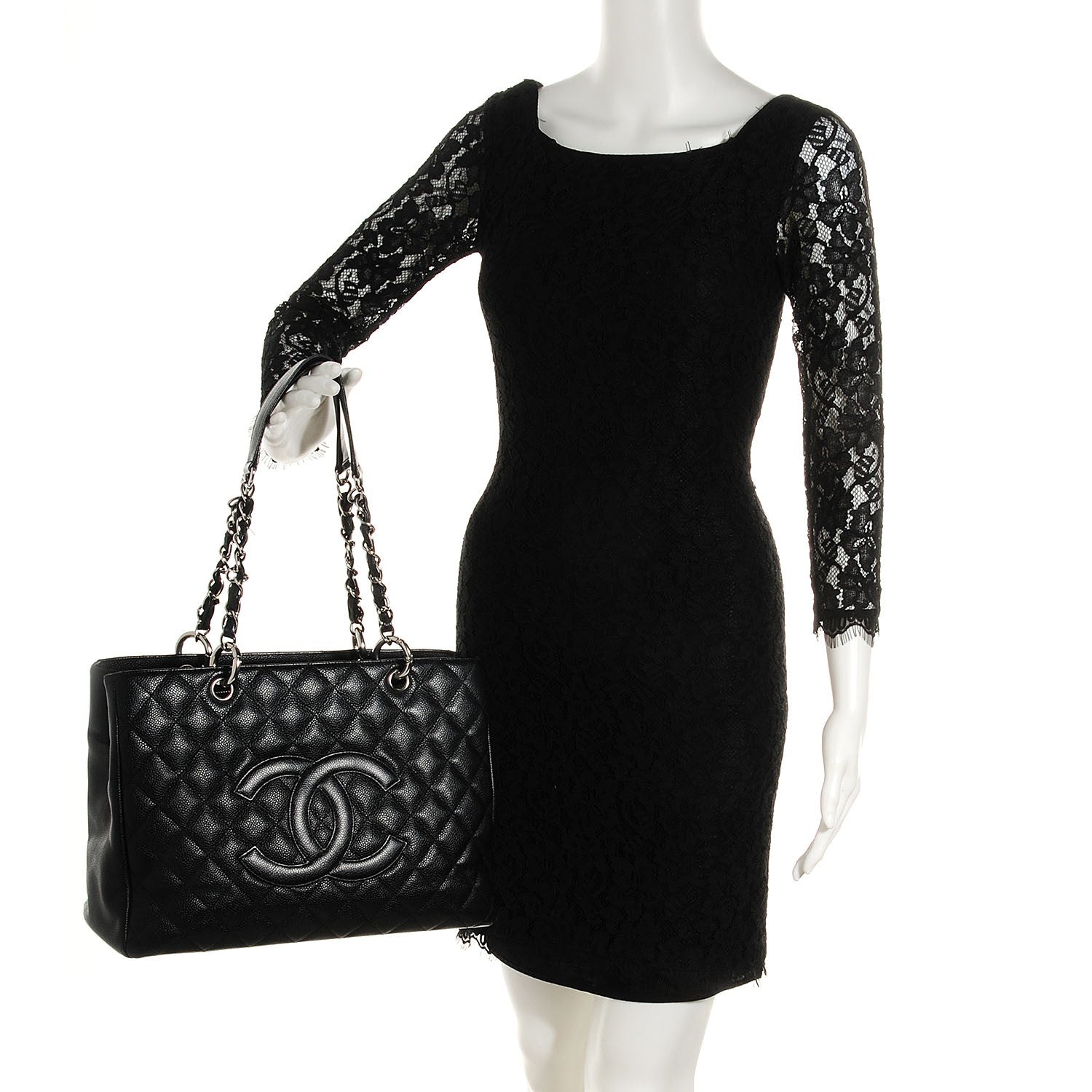 Chanel Caviar Quilted Grand Shopping Tote GST Black 2 of 7