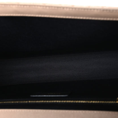 Saint Laurent Grain De Poudre Mixed Matelasse Large Triquilt Monogram Satchel Dark Beige 5 of 10