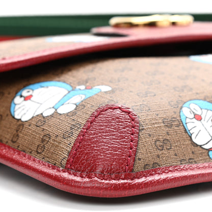 Gucci X DORAEMON Mini Vintage GG Supreme Monogram Web Slim Belt Bag Beige Cherry Red 9 of 10