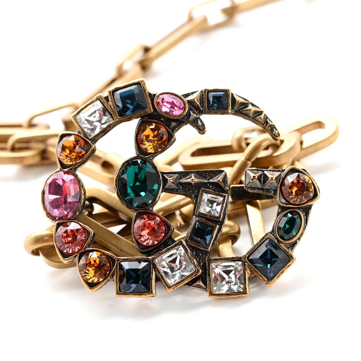 Gucci Crystal Double GG Chain Belt Multicolor 3 of 3