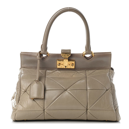 Marc Jacobs Calfskin Quilted Satchel Beige 1 of 10