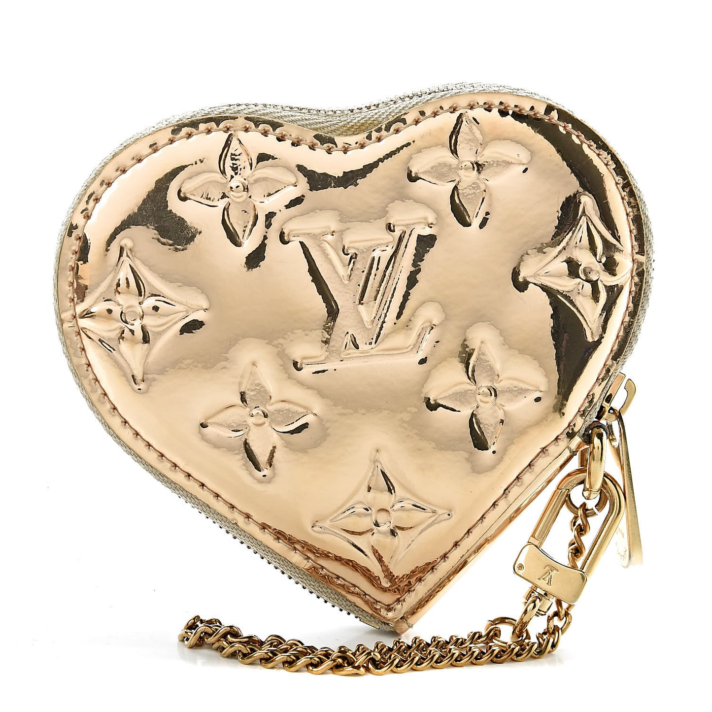 Monogram Miroir Heart Coin Purse Gold