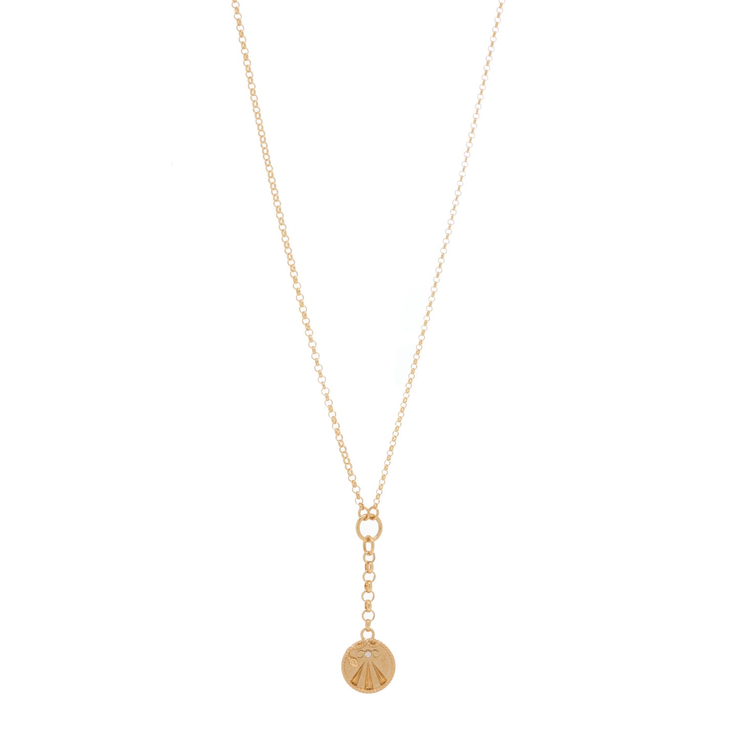 18K Yellow Gold Diamond Mind Body Soul Wholeness Small Mixed Belcher Extension Chain Necklace