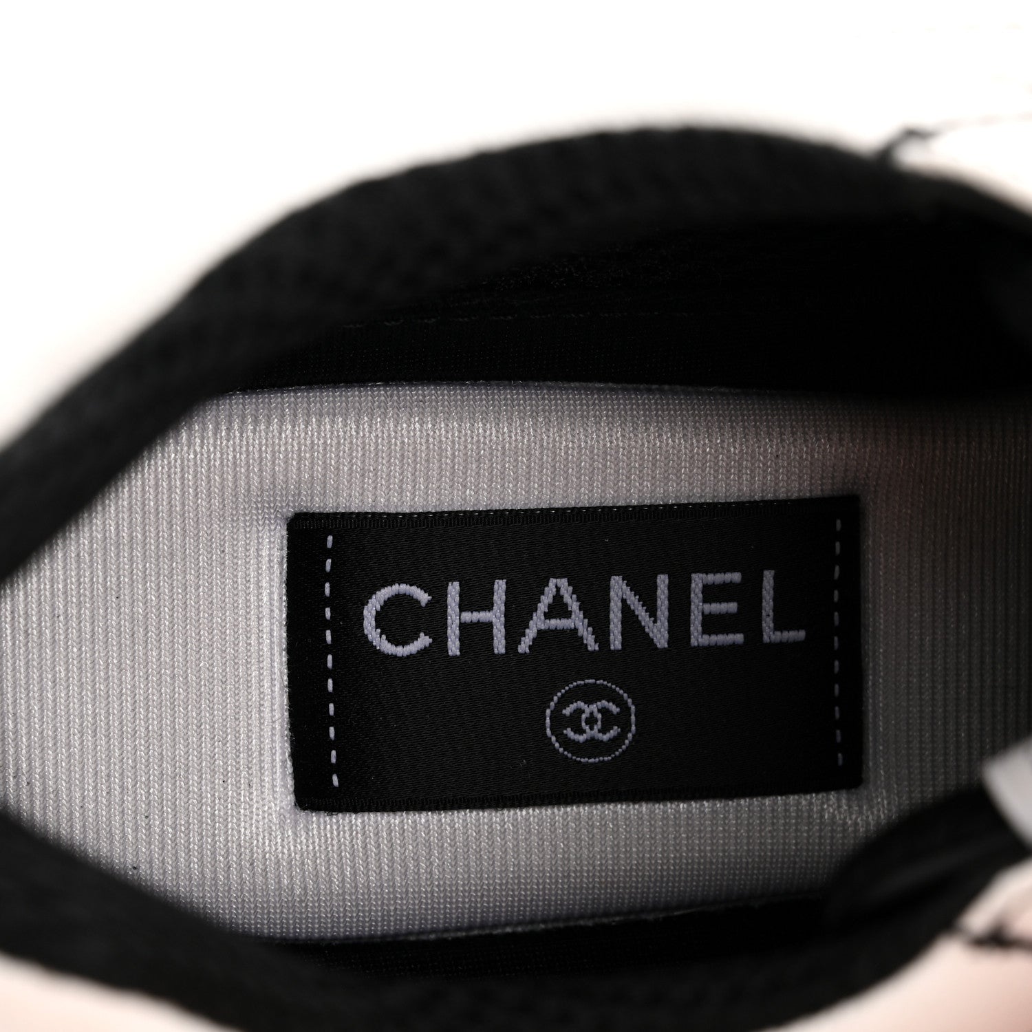 Chanel Cotton Womens CC Sneakers 38 White Black 8 of 10