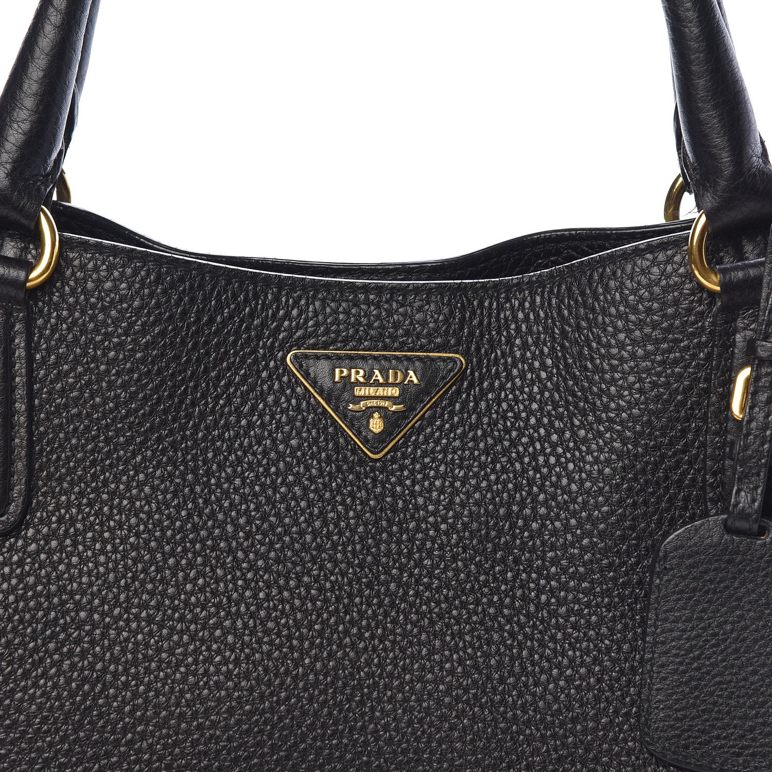 Prada Vitello Daino Side Pocket Tote Black 10 of 10