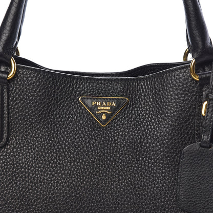 Prada Vitello Daino Side Pocket Tote Black 10 of 10