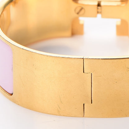 Hermes Enamel Wide Clic Clac H Bracelet PM Rose Dragee 7 of 7