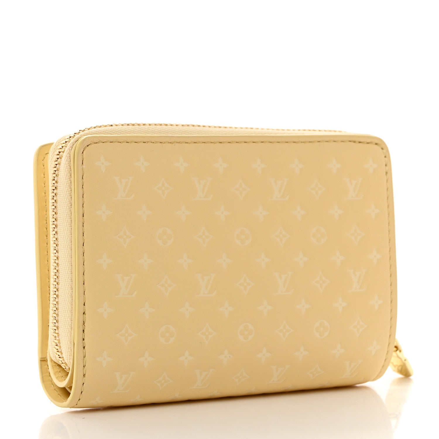 Louis Vuitton Calfskin Nanogram Embossed Lou Wallet Jaune 3 of 7