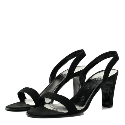 Hermes Suede Slingback Sandals 37.5 Black 3 of 17