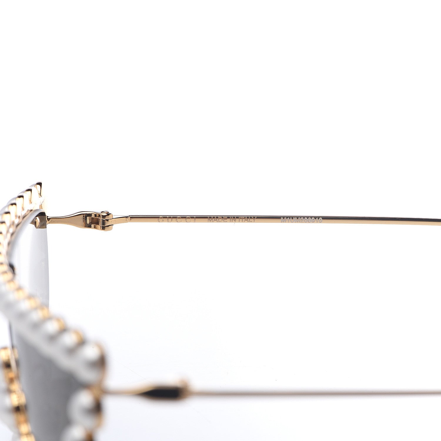 Gucci Metal Pearl Cat Eye Sunglasses GG0364S Gold 6 of 6