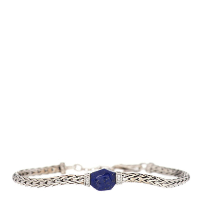 John Hardy Sterling Silver Diamond Lapis Lazuli Slim Classic Chain Bracelet 1 of 4