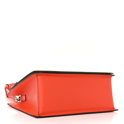 MCM Calfskin Medium Milano Tote Tangerine Tango Winter Mos 4 of 10