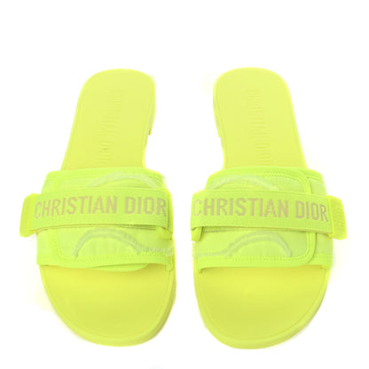 Christian Dior Technical Stretch Fabric Camouflage Dio(r)evolution Slide Sandals 39 Yellow Fluo 5 of 10