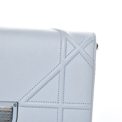 Christian Dior Grained Calfskin Diorama Wallet on Chain Pouch Light Blue 9 of 13