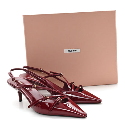 Miu Miu Vernice Buckle 55mm Slingback Pumps 39 Porpora 9 of 9