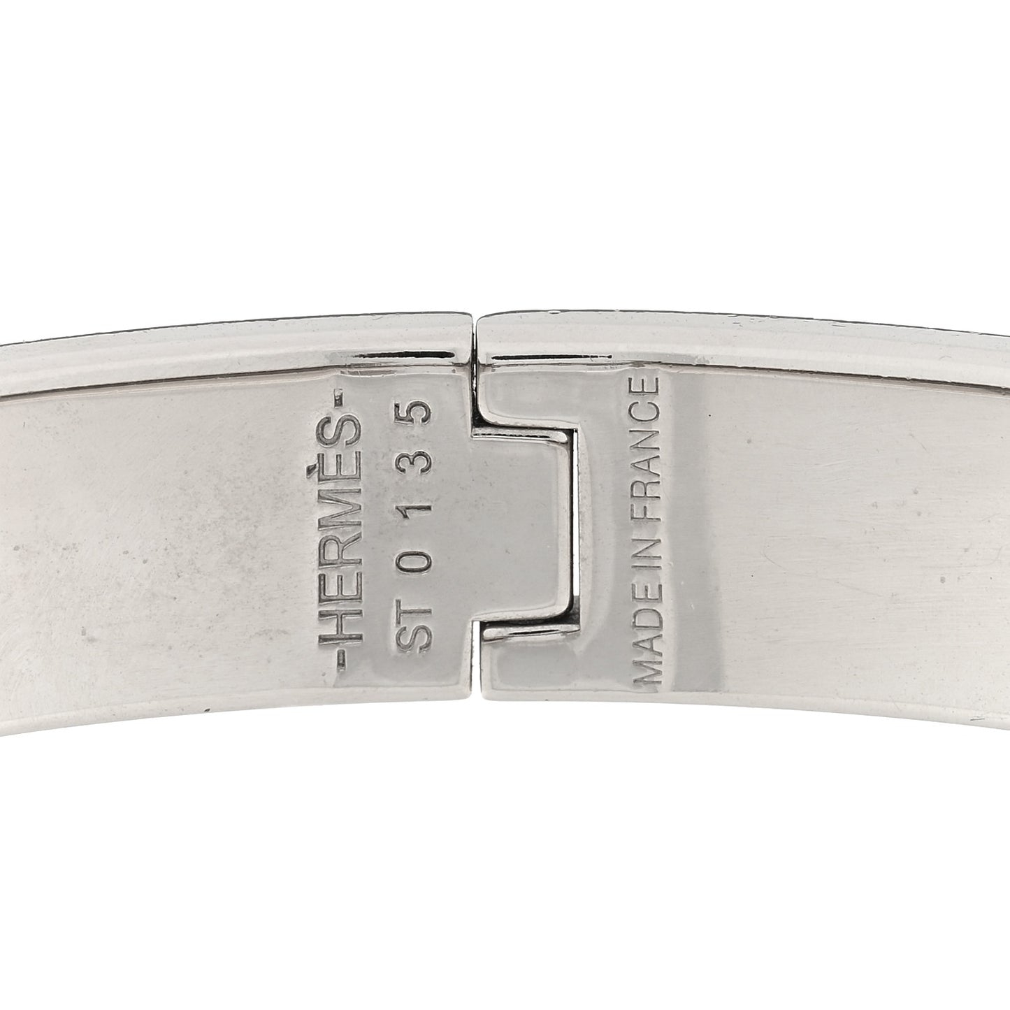 Enamel Narrow Clic Clac H Bracelet PM White