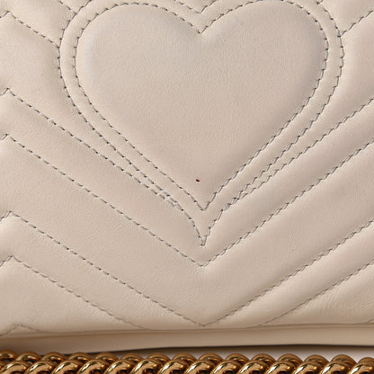 Gucci Calfskin Matelasse Medium GG Marmont Shoulder Bag White 13 of 21