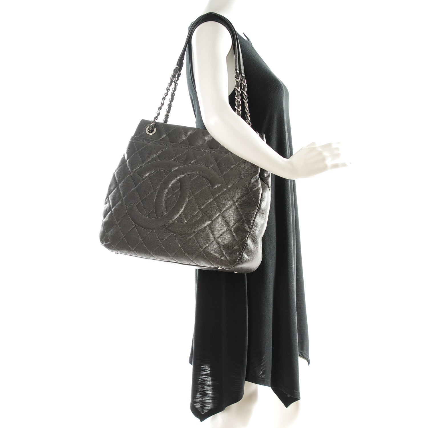 Chanel Soft Caviar Timeless Large Shopping Tote Grey 2 of 7