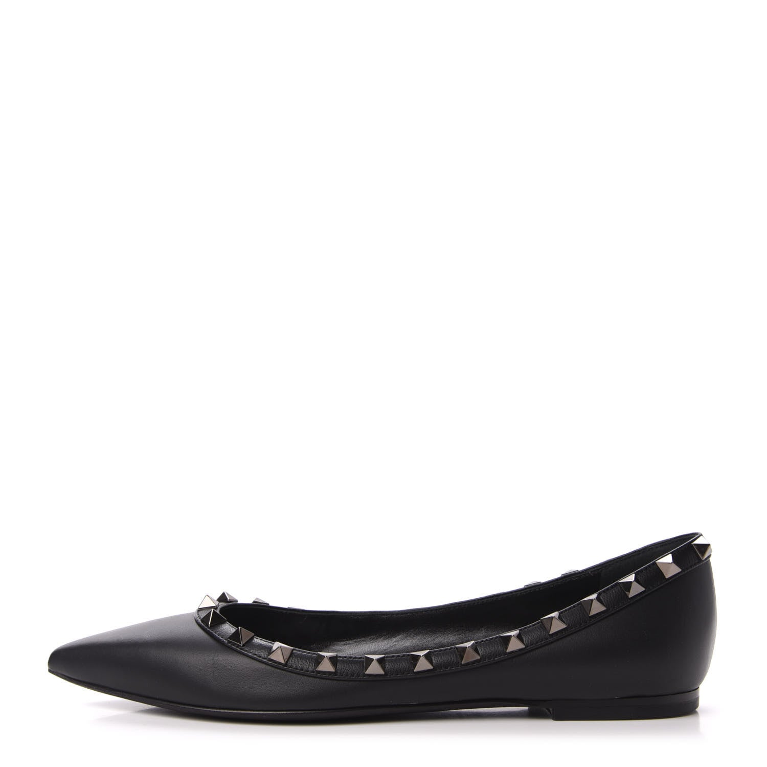 Valentino Garavani Nappa Rockstud Ballerina Flats 37 Black 1 of 10