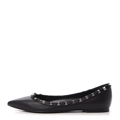Valentino Garavani Nappa Rockstud Ballerina Flats 37 Black 1 of 10