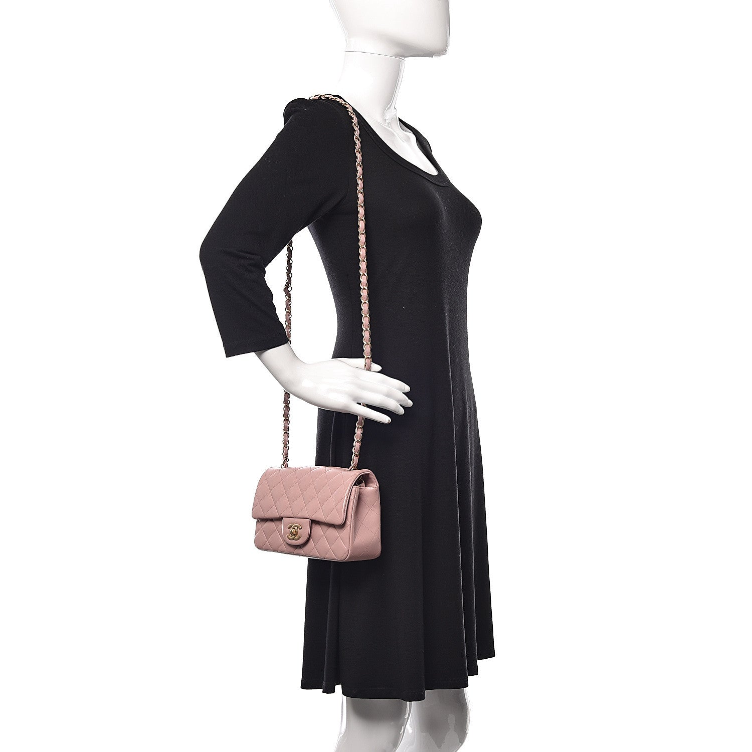 Chanel Lambskin Quilted Mini Rectangular Flap Light Pink 2 of 11