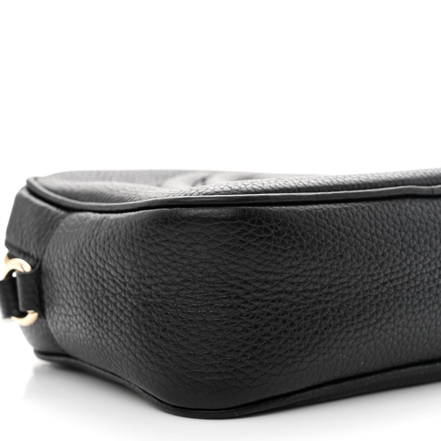Pebbled Calfskin Small Soho Disco Bag Black