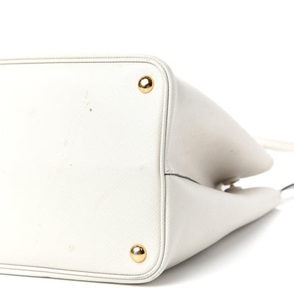 Prada Saffiano Cuir Medium Double Bag Talco Black 8 of 9