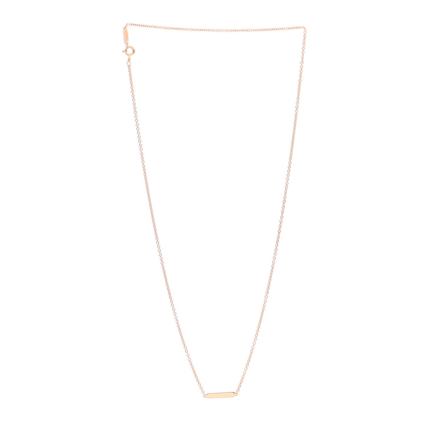 18K Rose Gold Tag Chain Necklace